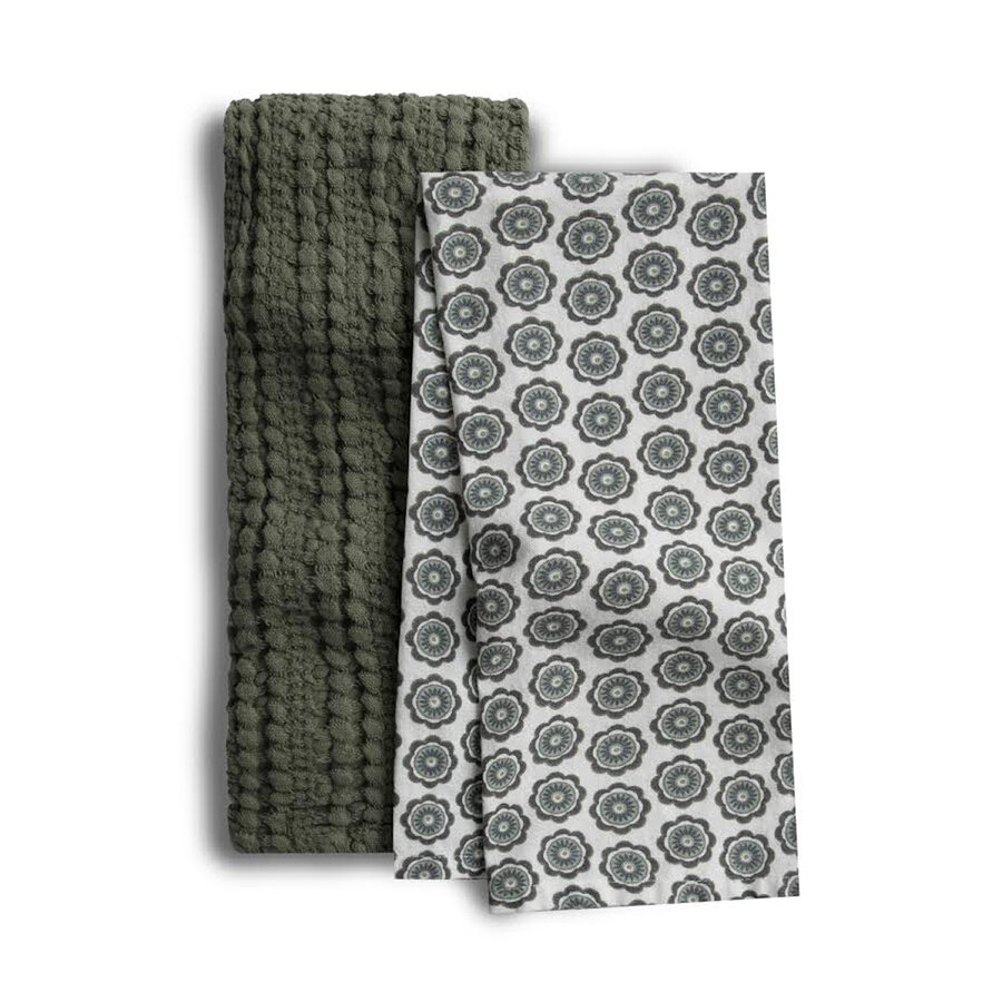Serviette de cuisine Damassé Héritage, lot de 2 - Photo 0