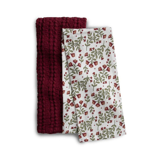 Serviette de cuisine Floral Rustique, ensemble de 2