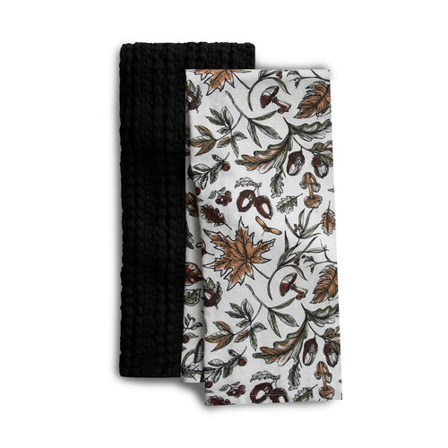 Serviette de cuisine Botanique d'Automne, ensemble de 2