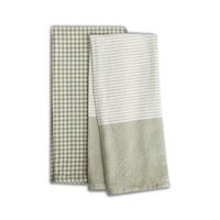Serviette de cuisine à tissage plat Vert thym, ensemble de 2