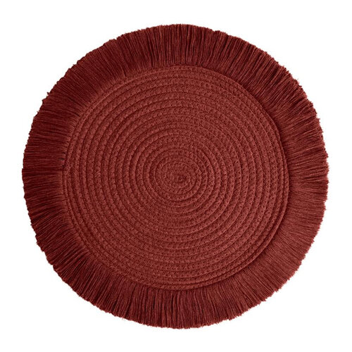 Cedar Round Rope Placemat with Fringe