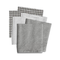 Lingette tissage à plat Gris acier, ensemble de 6
