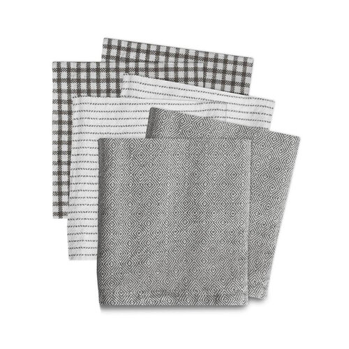 Lingette tissage à plat Gris acier, ensemble de 6