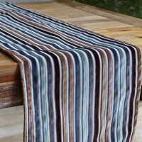 90-inch Striped Velvet Table Runner