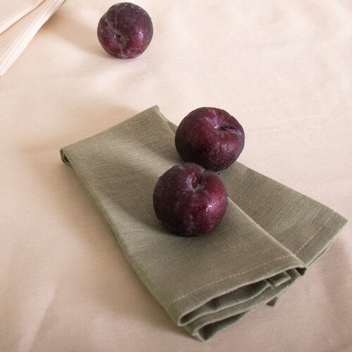 Serviette de table Eucalyptus effet lin, lot de 2