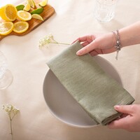 Serviette de table Eucalyptus effet lin, lot de 2