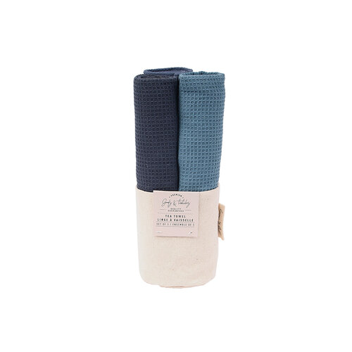 Linge à vaisselle avec panier en toile