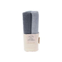 Calvin Blue Dish Towel with Canvas Basket