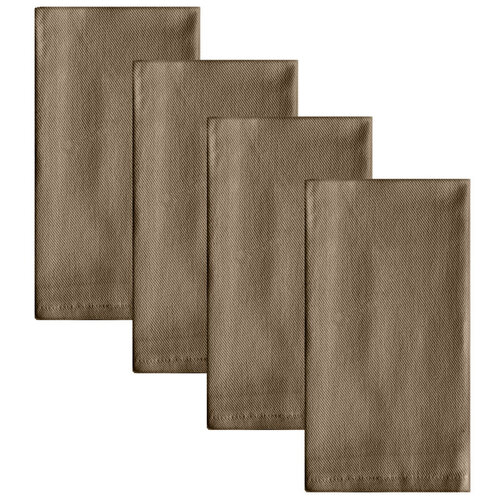Set of 4 Mocha Cotton Napkins