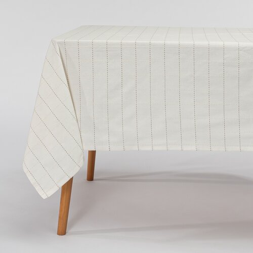 Ivory Stitches Tablecloth 60 x 108 inches
