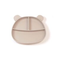 Assiette à succion en silicone Ourson Taupe