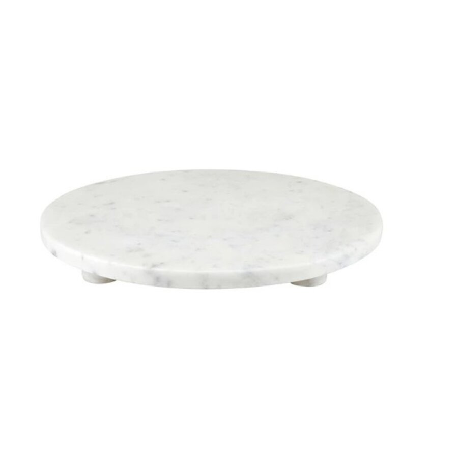 White Marble Pedestal Tray - Photo 0