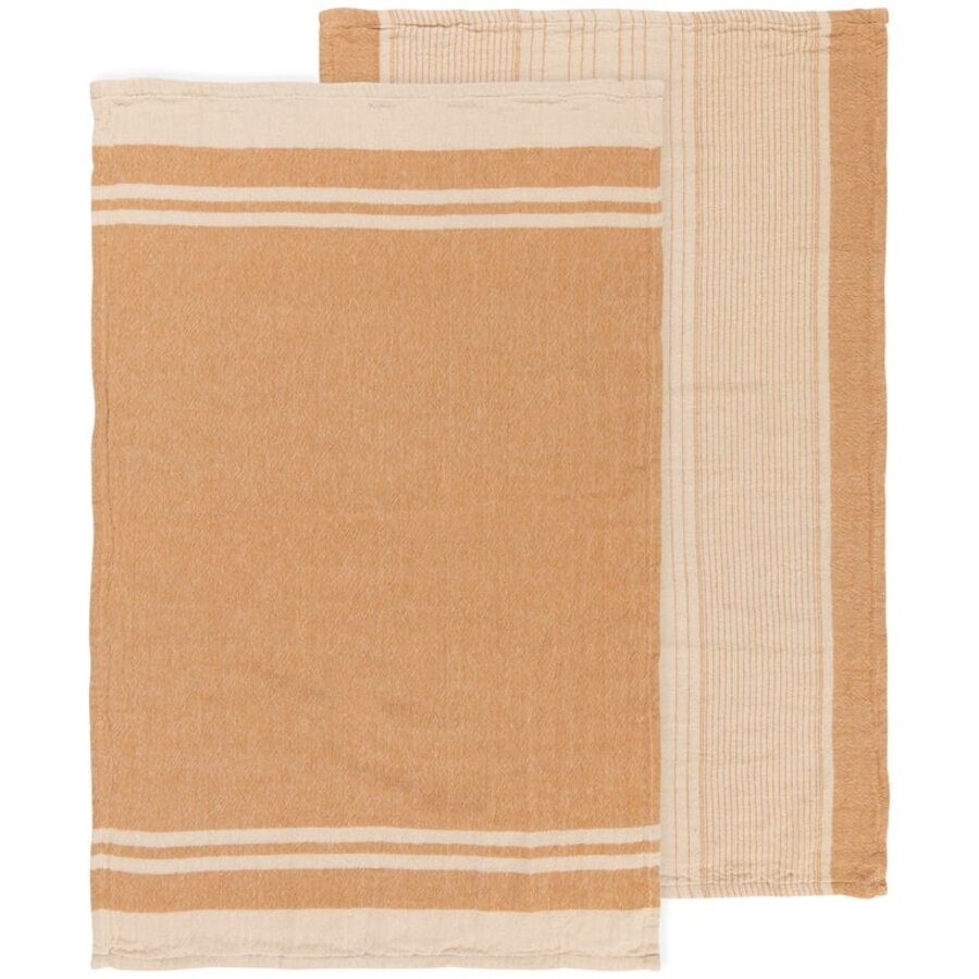 Linea Ochre Woven Dish Towel Set of 2 - Photo 0