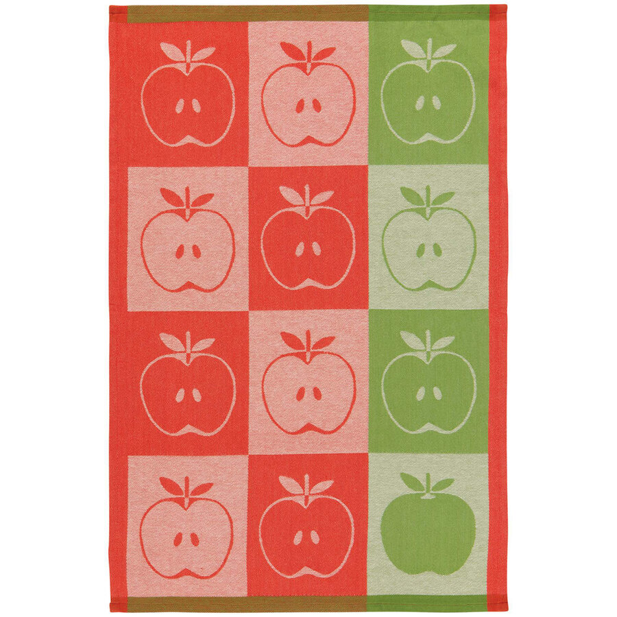 Linge à vaisselle jacquard rouge et vert Apple a Day - Photo 0