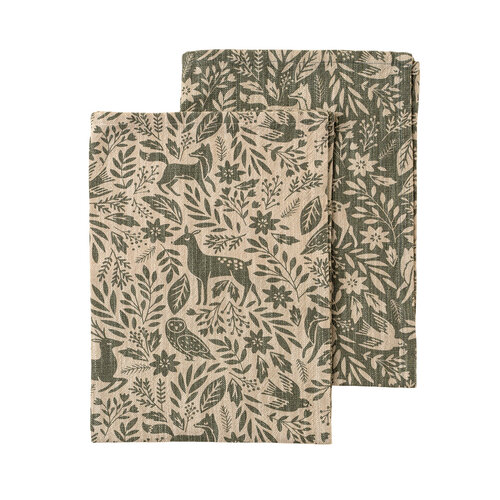 Wildwood Forest Green Dish Towels Set of 2