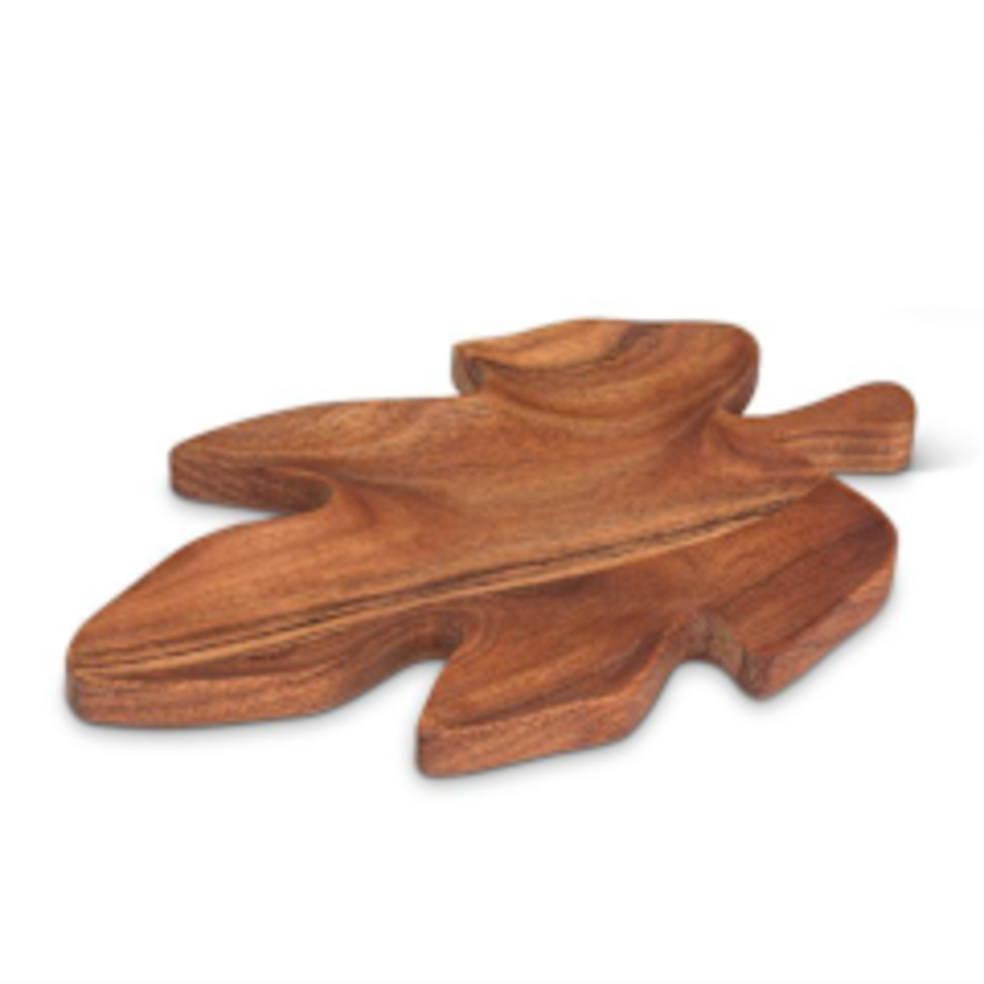 Leaf-Shaped Wooden Dish - Photo 0