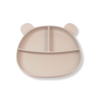 Assiette à succion en silicone ourson taupe
