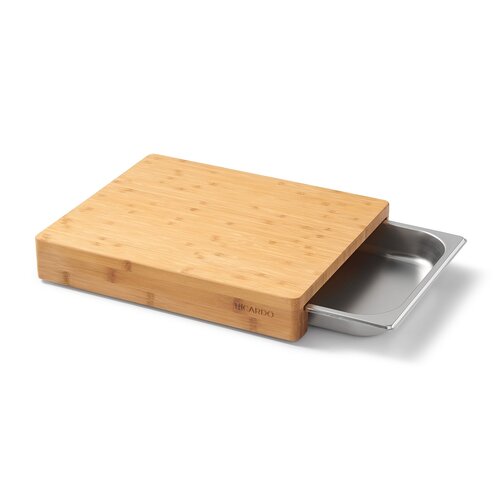 RICARDO Cutting Board with Integrated Stainless Steel Tray