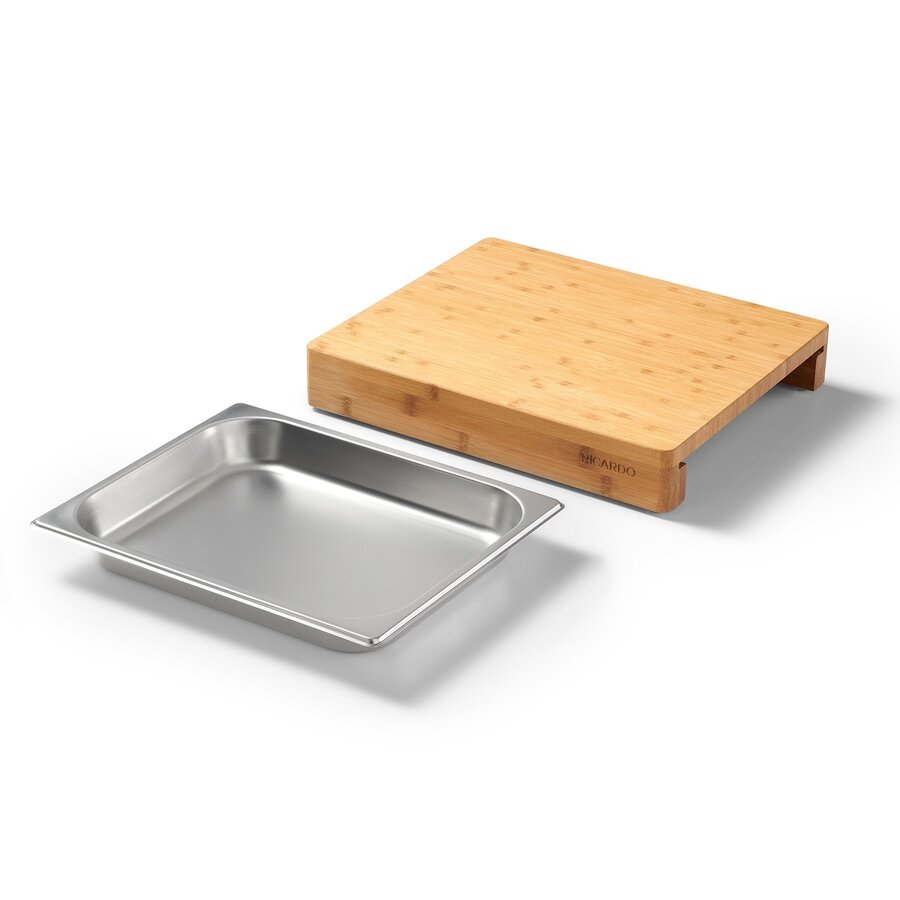RICARDO Cutting Board with Integrated Stainless Steel Tray - Photo 1