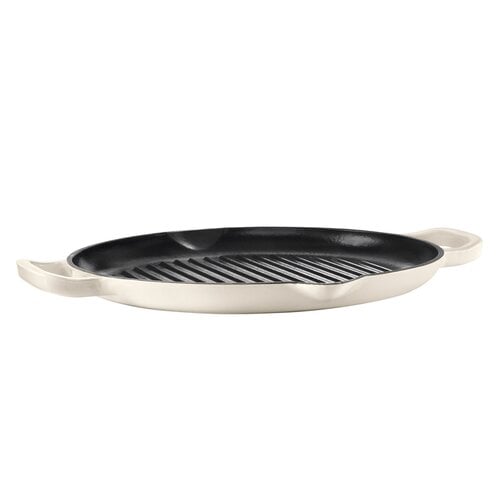 Poêle à griller blanche en fonte émaillée 32 cm RICARDO