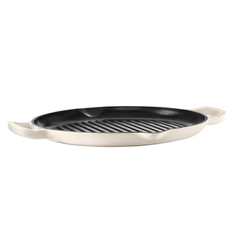 Poêle à griller blanche en fonte émaillée 32 cm RICARDO - Photo 0