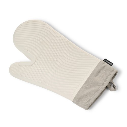 RICARDO Beige Silicone Oven Mitt with Cuff