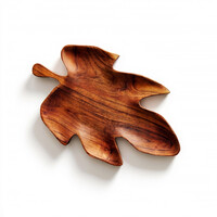 Leaf-Shaped Wooden Dish