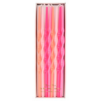 Pink Twisted Long Candles - Meri Meri