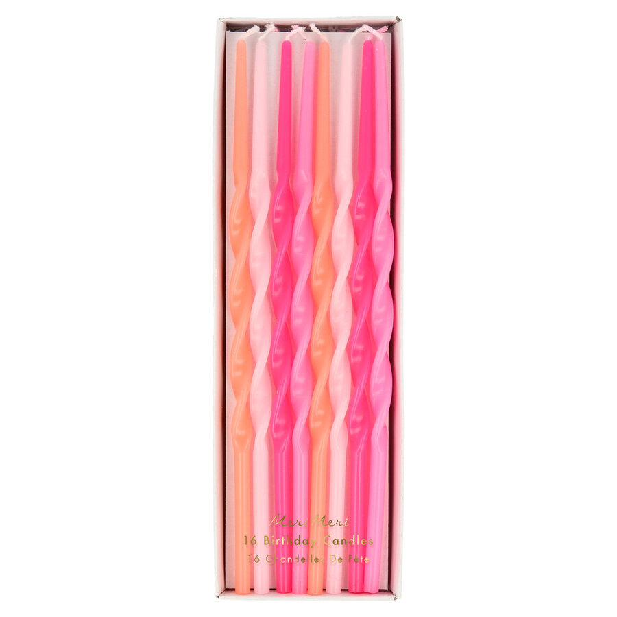 Pink Twisted Long Candles - Meri Meri - Photo 0