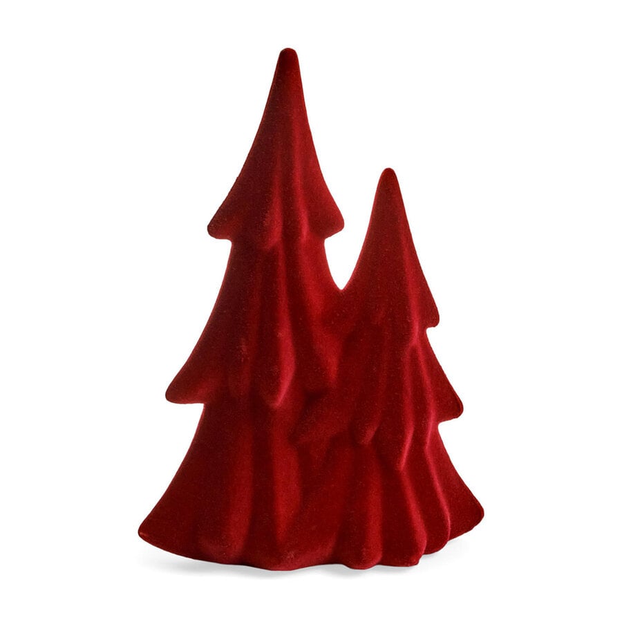Set of 2 Burgundy 12-inch Christmas Trees - Photo 0