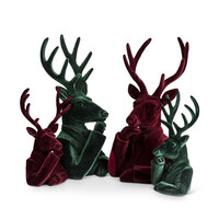 Decorative Burgundy Velvet Deer Bust