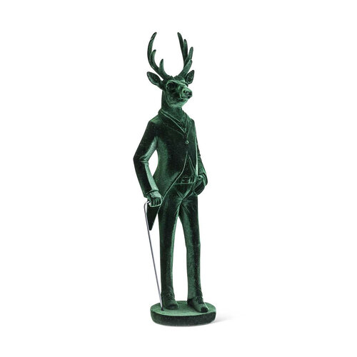 Large Green Velvet Deer Decoration