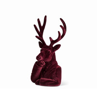 Decorative Burgundy Velvet Deer Bust