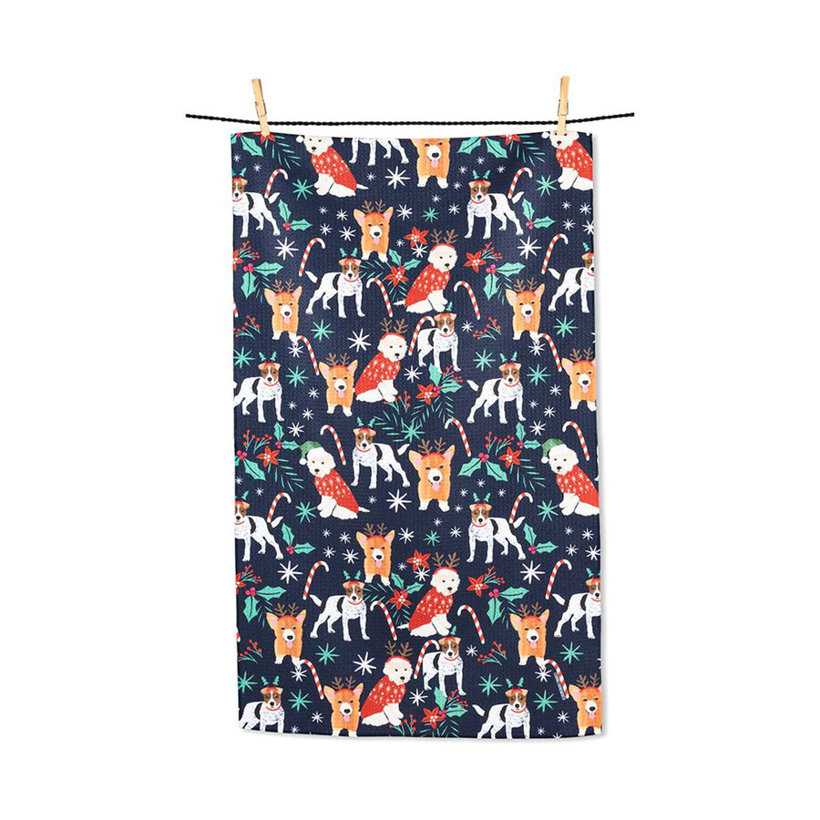 Linge à vaisselle Chiens de Noël - Photo 0