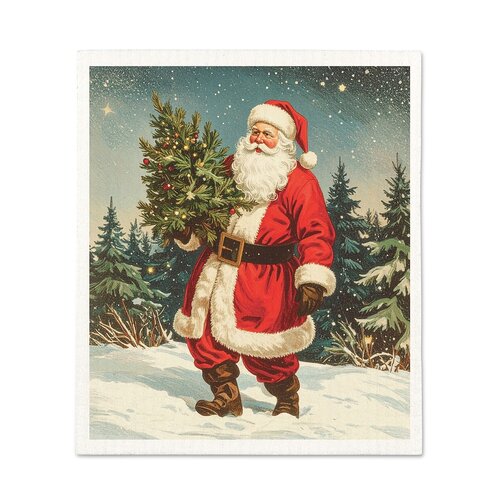 Vintage Santa Swedish Dishcloth