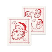 Lingettes suédoises Père-Noël vintage - ensemble de 2