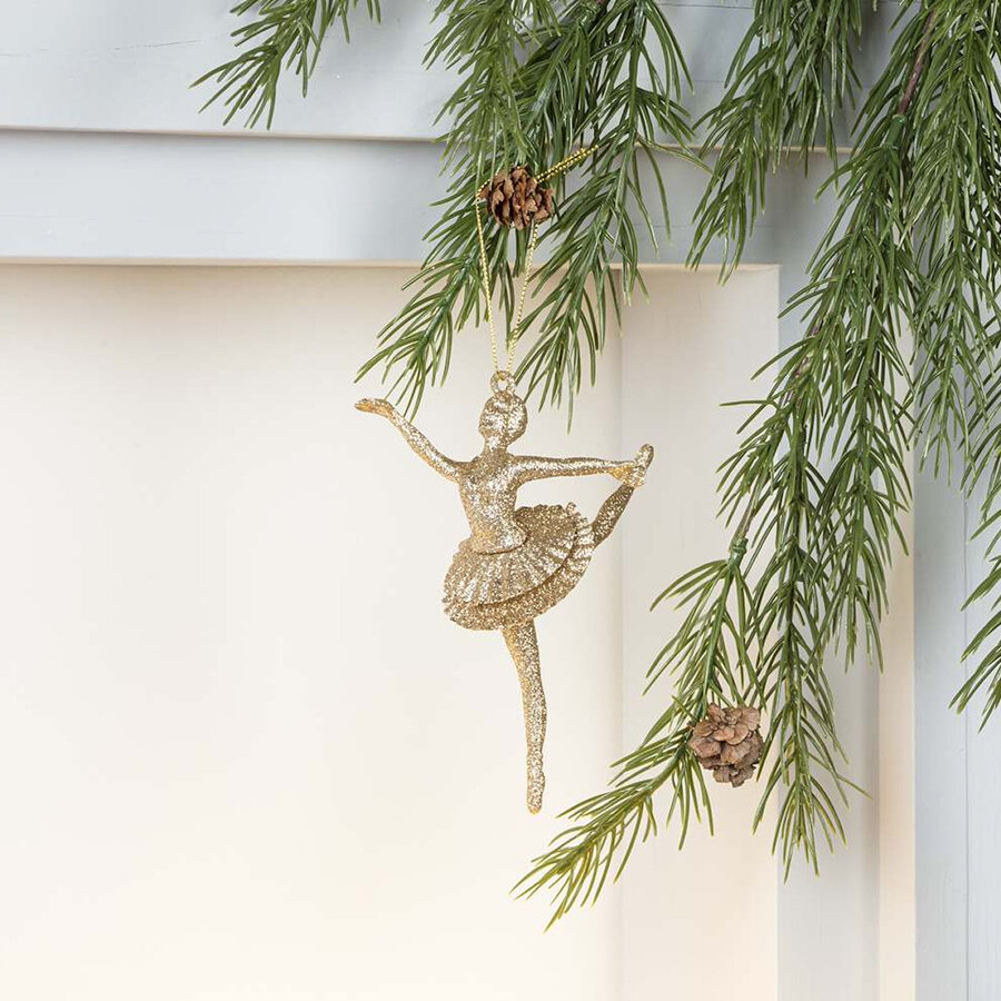 Sparkling Gold Ballerina Ornament - Photo 1
