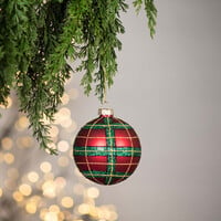 Tartan Glass Ball Ornament