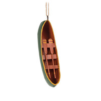 Wooden canoe and paddles ornament
