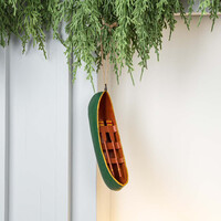Wooden canoe and paddles ornament