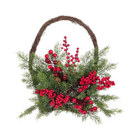 Basket with Pine Branches and Berries
