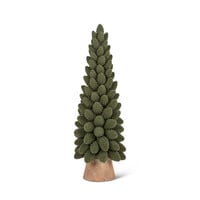 Grand sapin de Noël en velours vert à pommes de pin