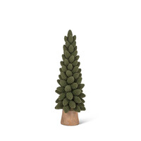 Moyen sapin de Noël en velours vert à pommes de pin