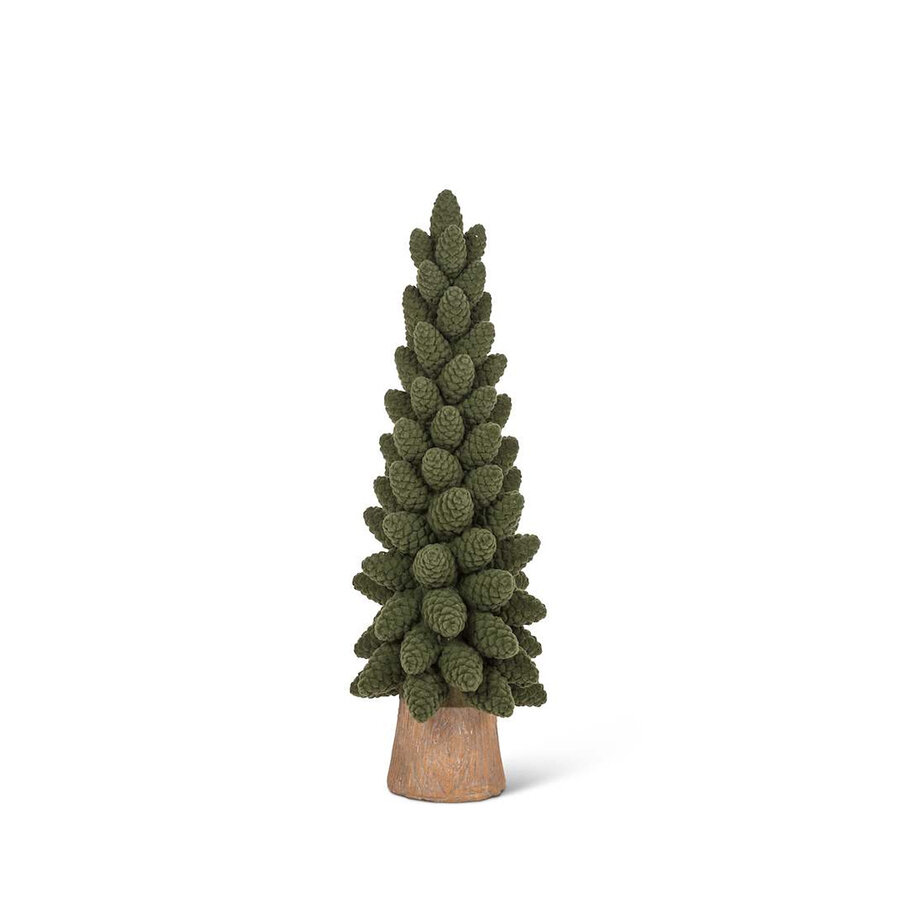Sapin pommes de pin velours vert MOYEN N026 - Photo 0