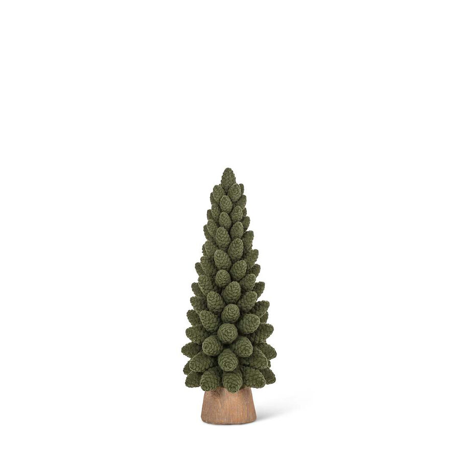 Small Green Velvet Christmas Tree with Pine Cones - Photo 2