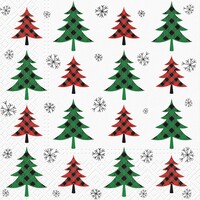 Plaid Pine Tree Paper Napkins