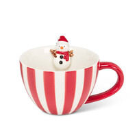 Tasse Bonhomme de neige à rayures 12 oz
