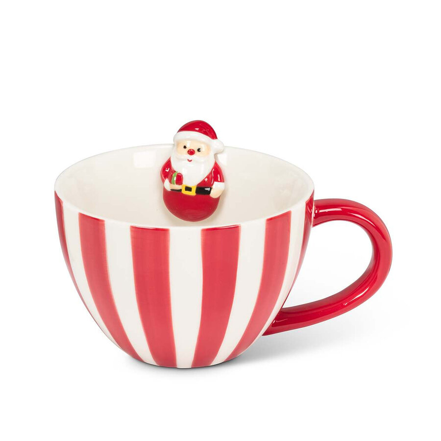 Tasse à rayure rouge Santa 12 oz N026 - Photo 0