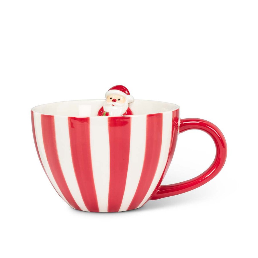 Tasse Père-Noël à rayures 12 oz - Photo 1
