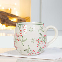 Rounded Holly Mug